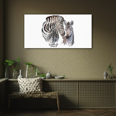 Glas foto Zebra in het wild