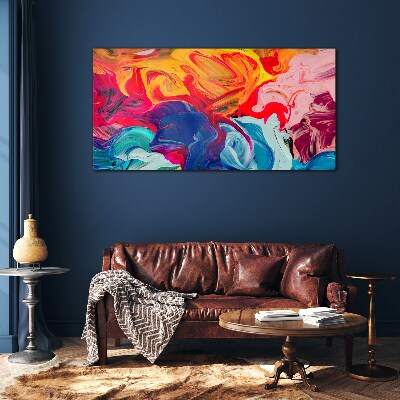 Schilderij op glas Een kleurrijke golf van emoties