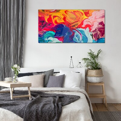 Schilderij op glas Een kleurrijke golf van emoties