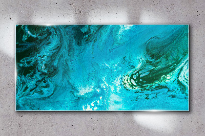 Schilderij op glas Oceaan golven in het blauw