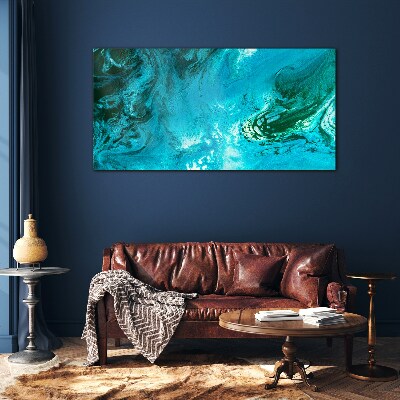 Schilderij op glas Oceaan golven in het blauw