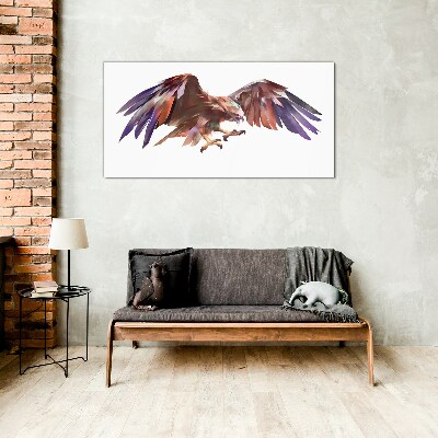 Schilderij op glas Dynamische vlucht van de adelaar
