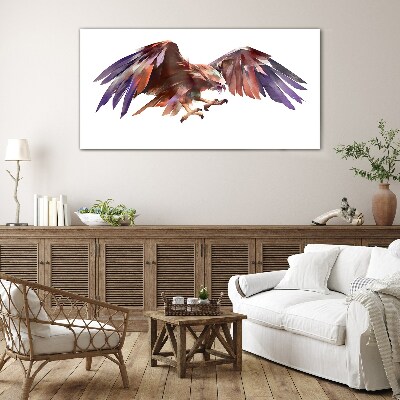 Schilderij op glas Dynamische vlucht van de adelaar