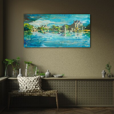 Foto op glas Het reservoir in het zonlicht