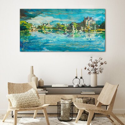 Foto op glas Het reservoir in het zonlicht