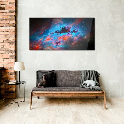 Schilderij op glas Kosmische dans van kleuren