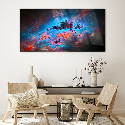 Schilderij op glas Kosmische dans van kleuren