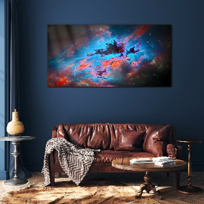 Schilderij op glas Kosmische dans van kleuren