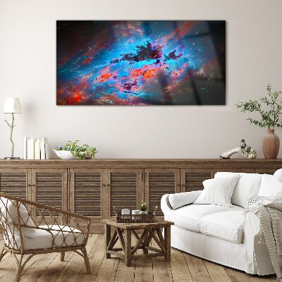 Schilderij op glas Kosmische dans van kleuren