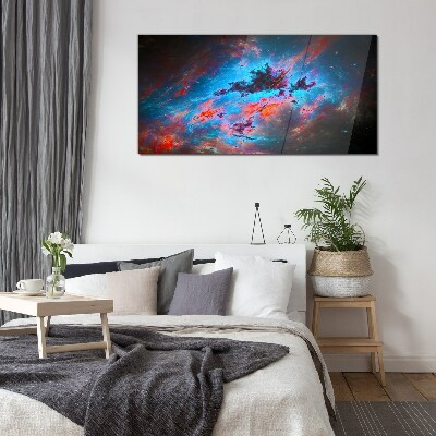 Schilderij op glas Kosmische dans van kleuren