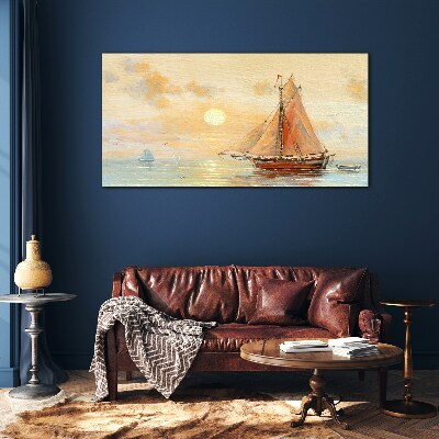 Schilderij op glas Een rustige ochtend op zee