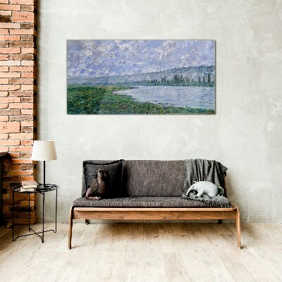 Foto op glas De Seine bij Vétheuil van Monet