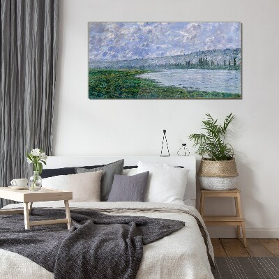 Foto op glas De Seine bij Vétheuil van Monet