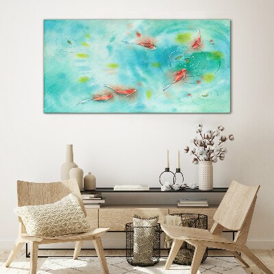 Foto op glas Kalm water met vissen