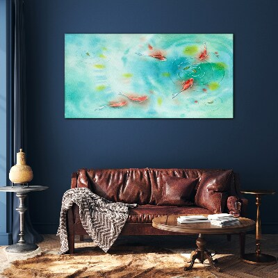 Foto op glas Kalm water met vissen