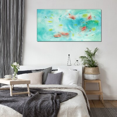 Foto op glas Kalm water met vissen