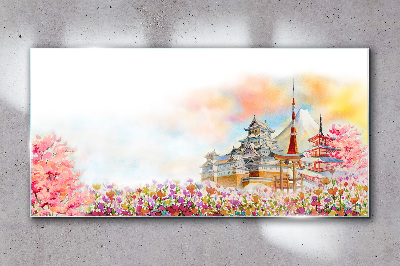 Foto op glas Japans lentelandschap