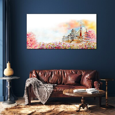 Foto op glas Japans lentelandschap