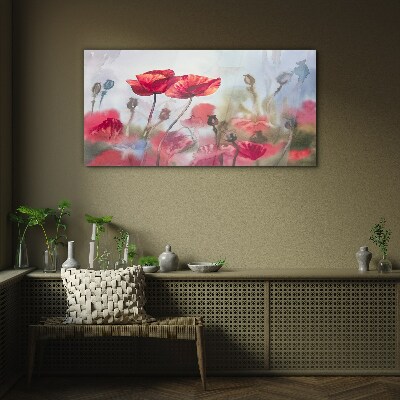 Foto op glas Bloemendromen in pasteltinten