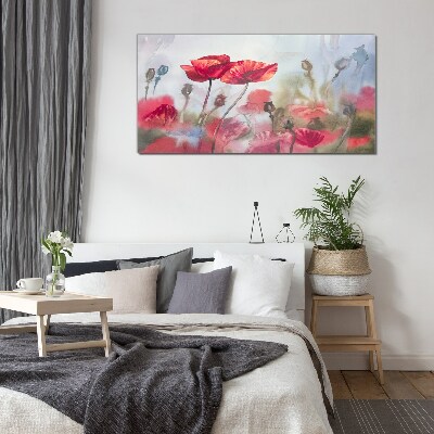 Foto op glas Bloemendromen in pasteltinten