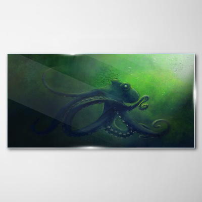 Schilderij op glas De mysterieuze wereld van de octopus