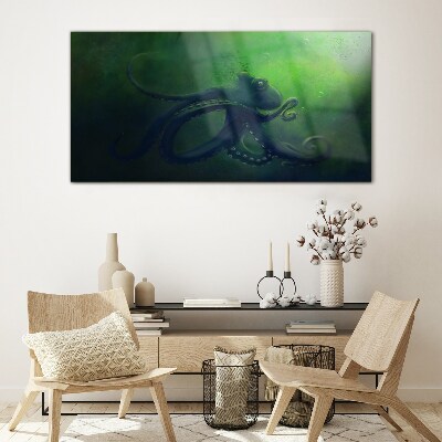 Schilderij op glas De mysterieuze wereld van de octopus
