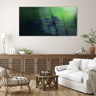 Schilderij op glas De mysterieuze wereld van de octopus
