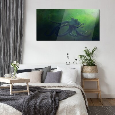 Schilderij op glas De mysterieuze wereld van de octopus