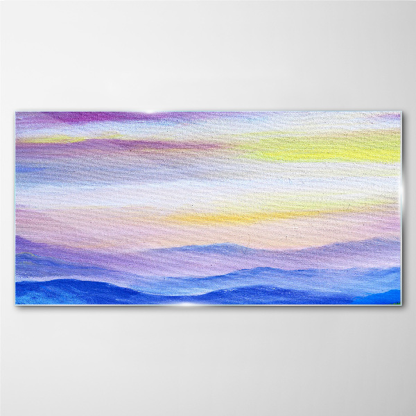 Schilderij op glas Ochtendlandschap in pasteltinten