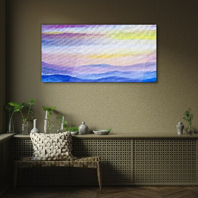 Schilderij op glas Ochtendlandschap in pasteltinten
