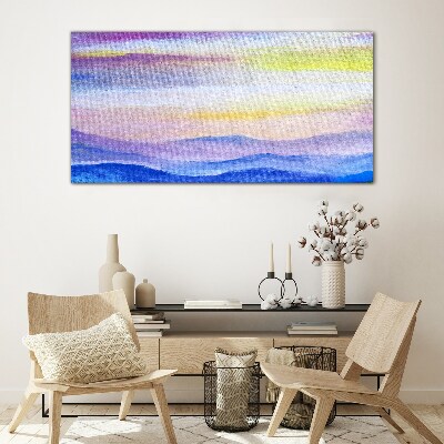 Schilderij op glas Ochtendlandschap in pasteltinten