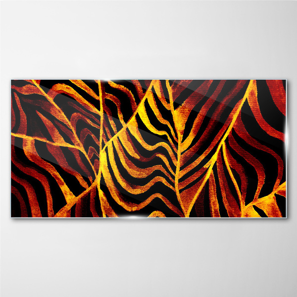 Glas foto Gouden bladeren in brand