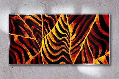 Glas foto Gouden bladeren in brand