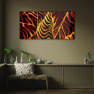 Glas foto Gouden bladeren in brand