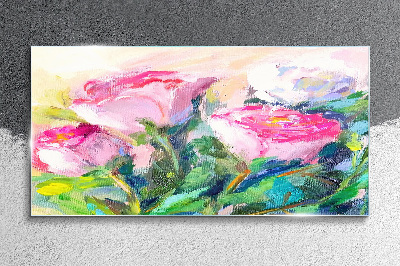 Schilderij op glas Bloemencompositie in pasteltinten