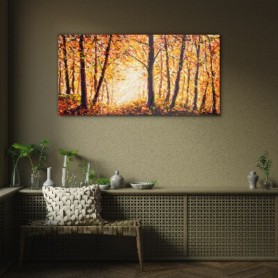 Glas foto Gouden herfst in het bos