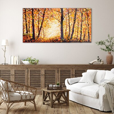 Glas foto Gouden herfst in het bos