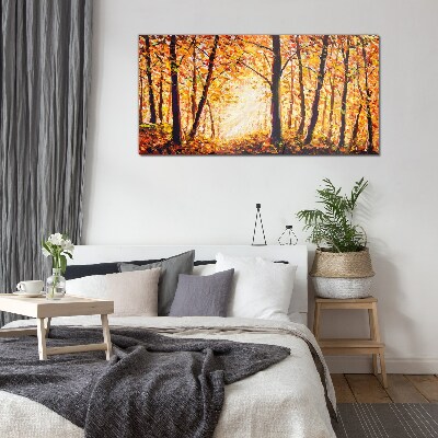 Glas foto Gouden herfst in het bos