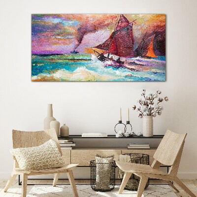 Foto op glas Een zee-avontuur in kleuren