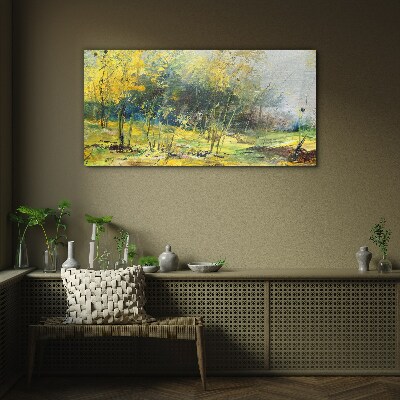 Foto op glas Gouden herfst in het park