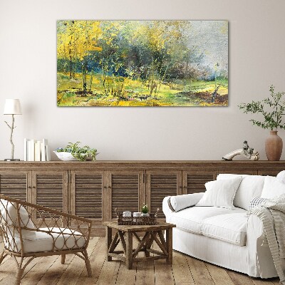 Foto op glas Gouden herfst in het park