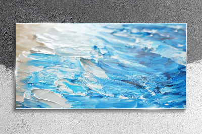 Glas foto Golven in tinten blauw