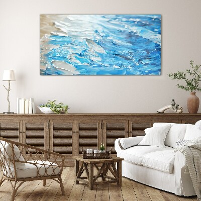 Glas foto Golven in tinten blauw