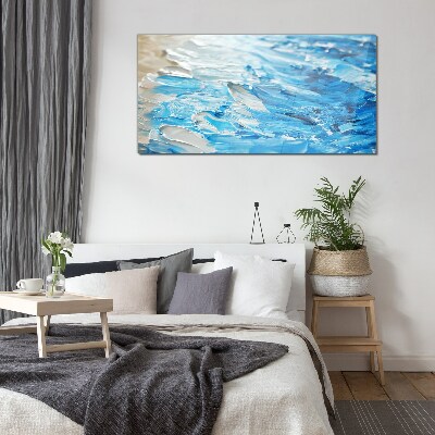 Glas foto Golven in tinten blauw