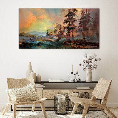 Foto op glas Mysterieus berglandschap