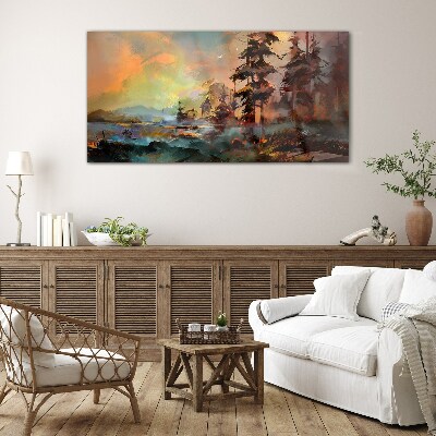 Foto op glas Mysterieus berglandschap