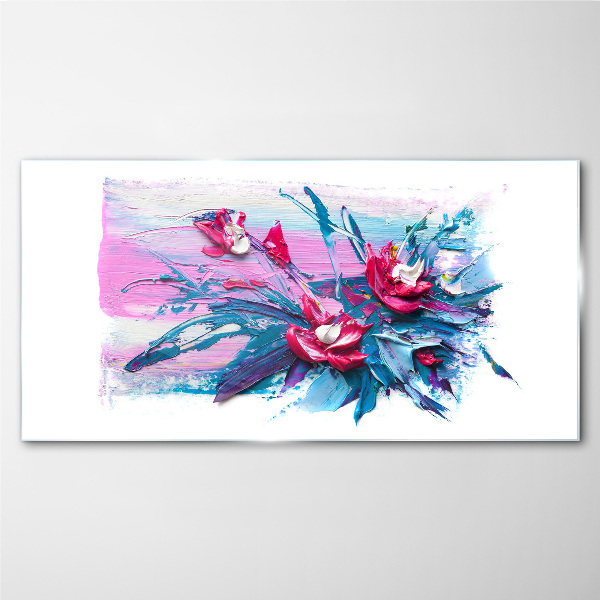 Schilderij op glas Een bloemencompositie in intense kleuren