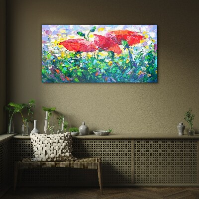 Schilderij op glas Een bloemendroom in kleuren