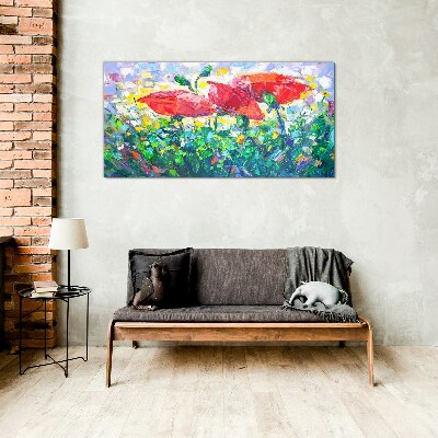 Schilderij op glas Een bloemendroom in kleuren