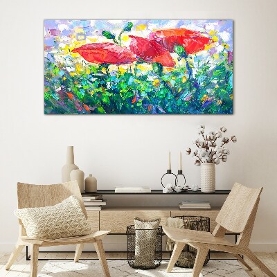 Schilderij op glas Een bloemendroom in kleuren